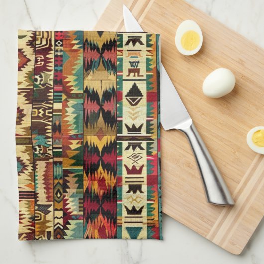 Koel Western tegelpatroon Theedoek (Quarter Fold)