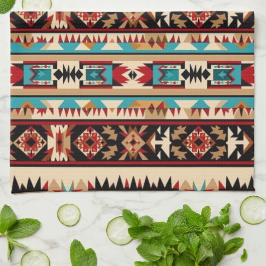 Koel Western tegelpatroon Theedoek (Gevouwen)