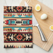 Koel Western tegelpatroon Theedoek (Quarter Fold)