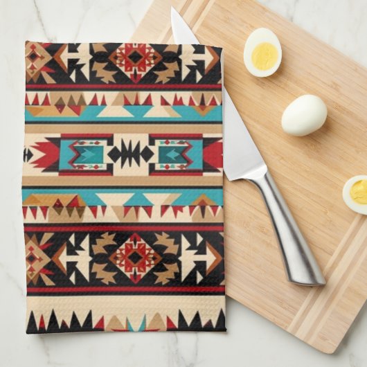 Koel Western tegelpatroon Theedoek (Quarter Fold)