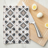 Koel Western tegelpatroon Theedoek (Quarter Fold)