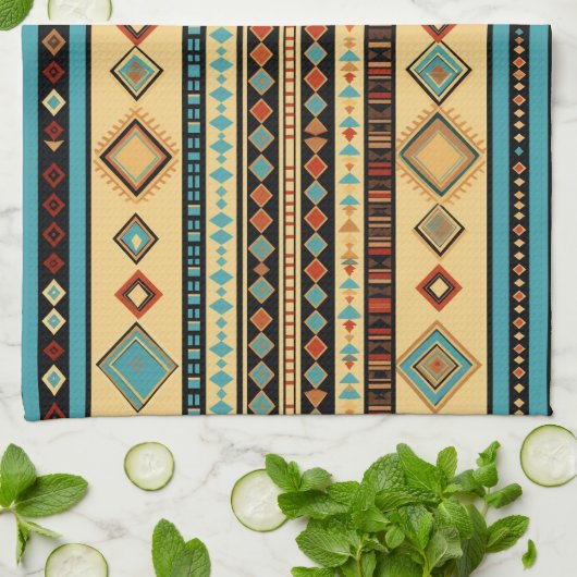 Koel Western tegelpatroon Theedoek (Gevouwen)