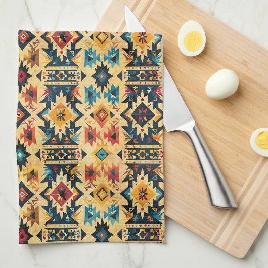 Koel Western tegelpatroon Theedoek (Quarter Fold)