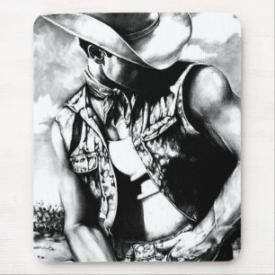 Koel Westerne Cowboy Masculine Art Modern Muismat
