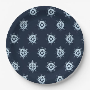 Koel Winter IJzig Blauw Kristal Glitter Sneeuwvlok Papieren Bordje