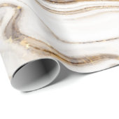 Koel Wit Goud Marmer Textuur Omhulsel Cadeaupapier (Rol Hoek)