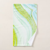 Koel wit marmersteen met groene glitter bad handdoek (Handdoek)