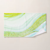 Koel wit marmersteen met groene glitter bad handdoek (Handdoek)