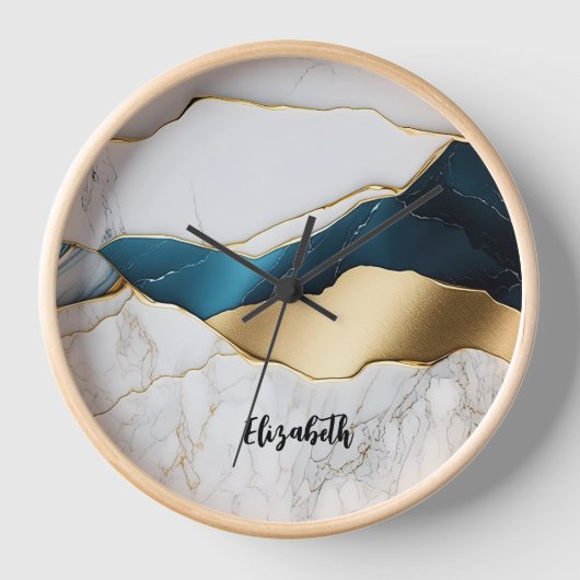 Koel wit turquoise marmeren steen goud (Voorkant)