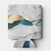 Koel wit turquoise marmeren steen goud blikjeskoeler (Achterkant)