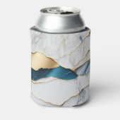 Koel wit turquoise marmeren steen goud blikjeskoeler (Blikje Achterkant)