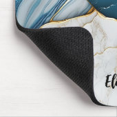 Koel wit turquoise marmeren steen goud muismat (Hoek)