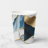 Koel wit turquoise marmeren steen goud papieren bekers (Rechts)