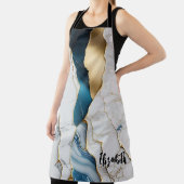 Koel wit turquoise marmeren steen goud schort (Insitu)