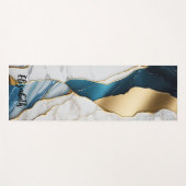 Koel wit turquoise marmeren steen goud yogamat (Voorkant (horizontaal))
