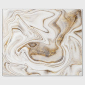 Koel witte gouden marmer ompakken cadeaupapier (Vlak)