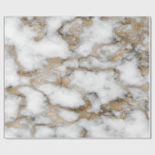 Koel Witte Gouden Marmer Textuur Cadeaupapier (Vlak)