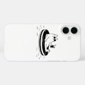 Koel witte kat die ontspant op zwembad drijver zom Case-Mate iPhone case (Achterkant (horizontaal))