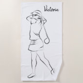  Koel Witte Moderne Voeg Uw Naam Toe Aangepaste Da Strandlaken (Voorkant)