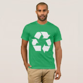 Koel Witte Recycling Symbool op Groen T-shirt (Voorkant volledig)