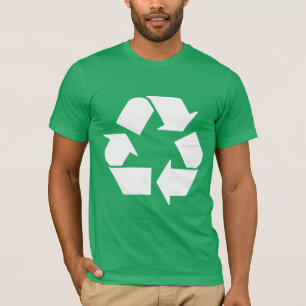 Koel Witte Recycling Symbool op Groen T-shirt