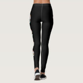 Koel witte schedel silhouet Halloween legging (Achterkant)