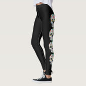 Koel witte schedel silhouet Halloween legging (Links)