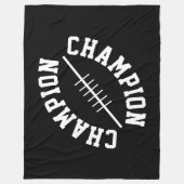 Koel Witte Schuine CHAMPION Vormtekst Op Zwart Fleece Deken (Voorkant)