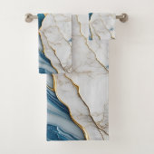 Koel Witte Turquoise Marmer Steen Goud Bad Handdoek (Insitu)