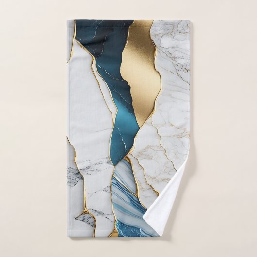 Koel Witte Turquoise Marmer Steen Goud Bad Handdoek (Handdoek)