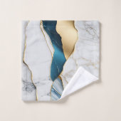 Koel Witte Turquoise Marmer Steen Goud Bad Handdoek (Wasdoekje)