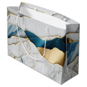 Koel Witte Turquoise Marmer Steen Goud Groot Cadeauzakje (Achterkant Gekanteld)