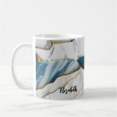 Koel Witte Turquoise Marmer Steen Goud Koffiemok (Links)