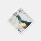 Koel Witte Turquoise Marmer Steen Goud Servet (Hoek)
