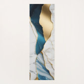 Koel Witte Turquoise Marmer Steen Goud Yogamat (Achterkant)