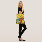 Koel zebra en giraffe met een gele bril tote bag (Op model)