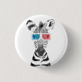 Koel Zebra Ronde Button 3,2 Cm (Voorkant)