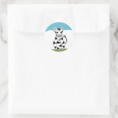 Koel Zebra Ronde Sticker (Tas)