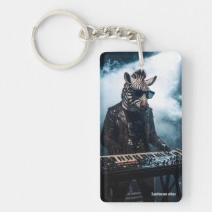 Koel Zebra Toetsenbordspeler Synth Rock Stage Sleu Sleutelhanger