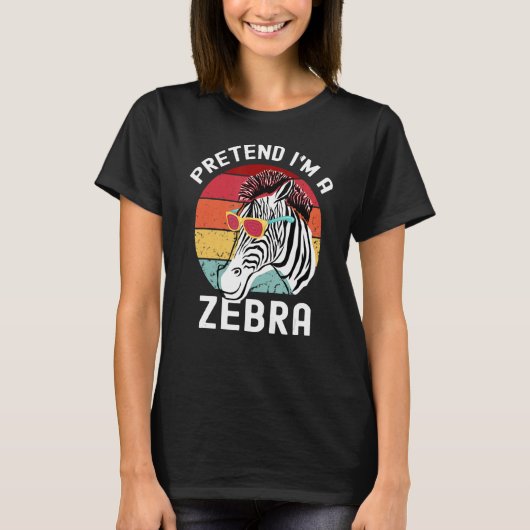 Koel Zebra Zonnebrillen  Hipster Zebra Dier T-shirt (Voorkant)
