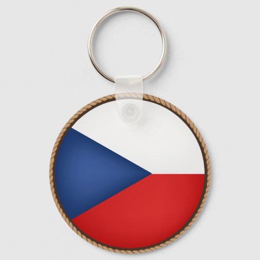 Koel zegel van de vlag van Tsjechië Sleutelhanger (Voorkant)