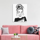 Koel zelfvertrouwen canvas afdruk (Insitu (Woonkamer))