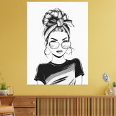 Koel zelfvertrouwen canvas afdruk (Insitu (Woonkamer))