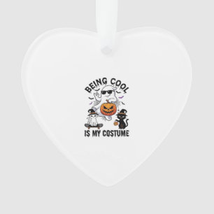 Koel zijn is kostuum Halloween Geest Pompoen Kat_ Ornament