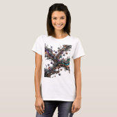 Koel Zilver ABSTRACTE KUNST Modeprint T-shirt (Voorkant volledig)