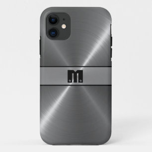 Koel zilver glanzend roestvrij staal metaal 7 iPhone 11 hoesje
