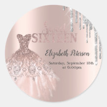 Koel zilver glitter druppels, jurk rose goud zoete