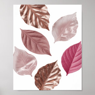 Koel Zilver ROZE BLAJEREN OP ZWARTE ACHTERGROND Poster