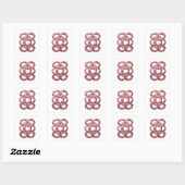 Koel zilver ROZE LOvertjes Vierkante Sticker (Vel)