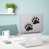Koel Zilveren Zwarte Beerpoot Sticker (Laptop op bureau)